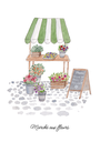 Affiche A5 "Marché aux fleurs"