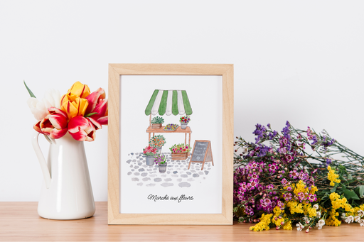 Affiche A5 "Marché aux fleurs"